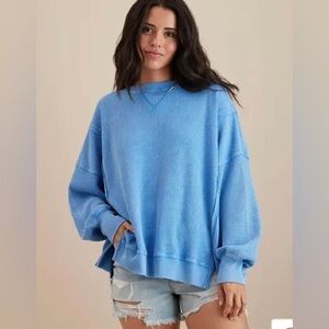 American Eagle Lived In Big Hug Waffle Crewneck Sweatshirt Size M